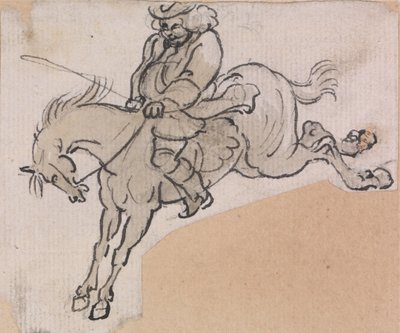 Stout Man on a Bucking Horse by Paul Sandby